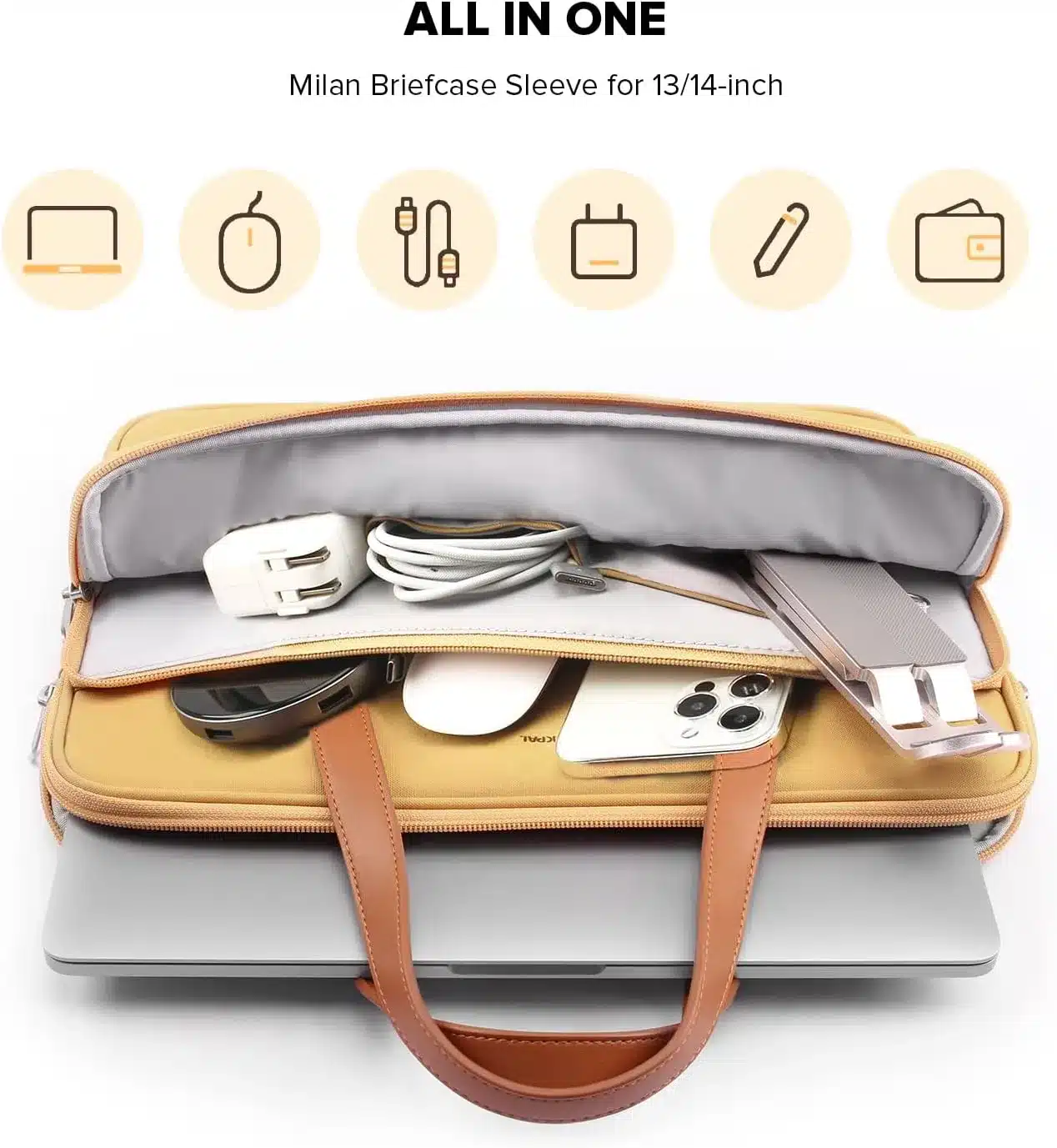 JCPAL Milan Briefcase Sleeve for 13″14″15″16 inch Professional Briefcase Sleeve 1