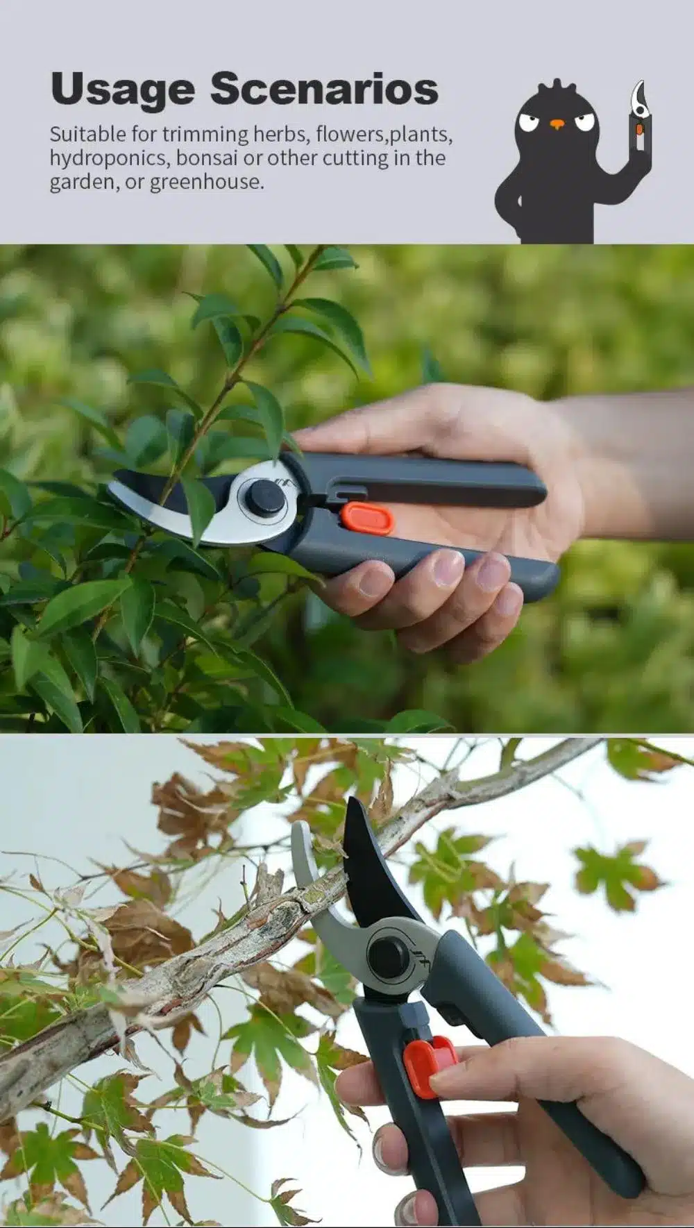 JIMIHOME JM W201 Pruner Gardening Scissors for Pruning Tree Branches Garden Grafting Trimmer Tools 1