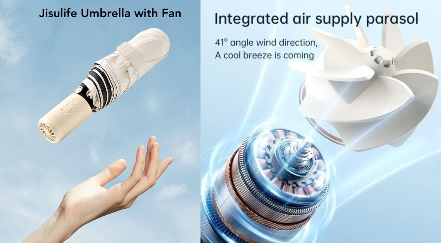 JISULIFE FA52 Umbrella With Cooling Fan 1