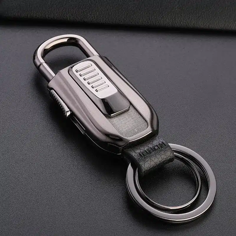 JOBON ZB 129 Keychain with USB Rechargeable Windproof Lighter Black 2