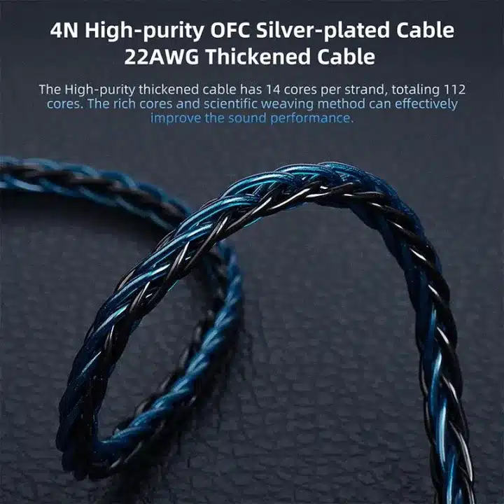 KBEAR ST12 Plus IEM Cable 8 Core Silver-Plated 2M Upgraded Headphone Cable 1 KBEAR ST12 Plus IEM Cable 8 Core Silver Plated 2M Upgraded Headphone Cable 2