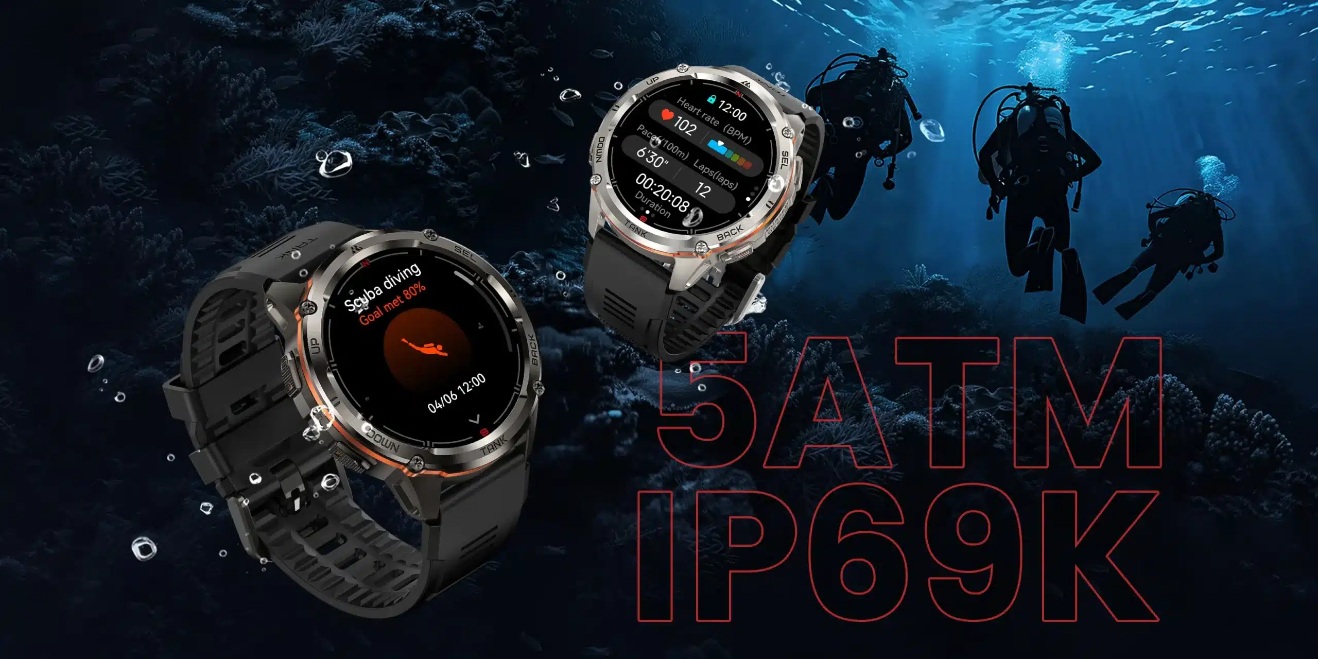 Kospet TANK T3 ULTRA 2 IP69K 5 ATM Dive proof Silicone Strap 1 scaled