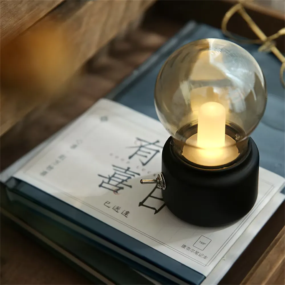 Led Bulb Classical Desk Lamp Retro USB Rechargeable Night Light Decor Lights 1 Led Bulb Classical Desk Lamp Retro USB Rechargeable Night Light Decor Lights 2
