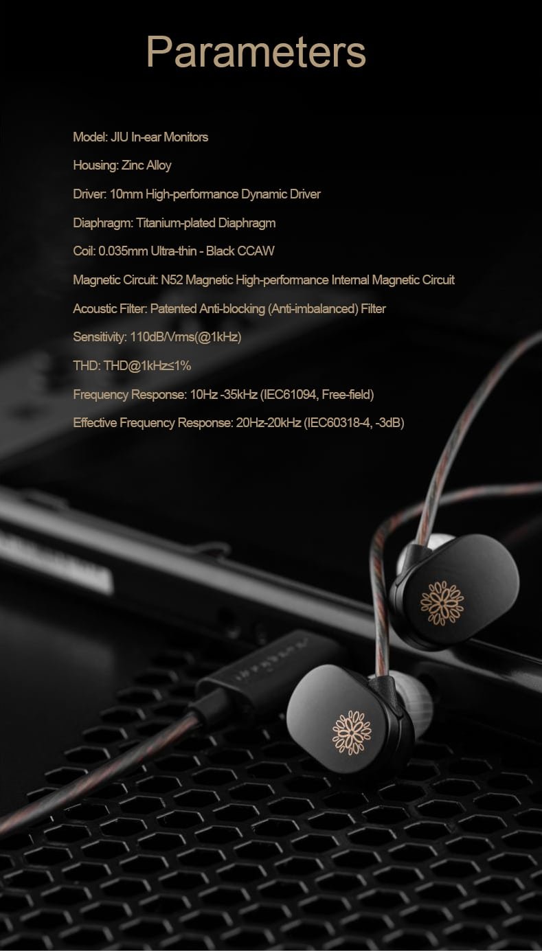 MOONDROP JIU USB C In ear Headphone 10mm Dynamic Driver 3