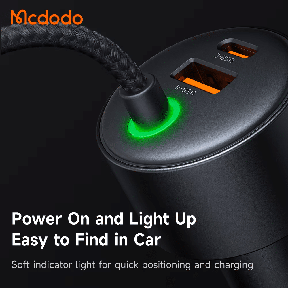 Mcdodo CC 037 4 in 1 PPS PD 120W Fast Car Charger with Retractable Cable 1 2