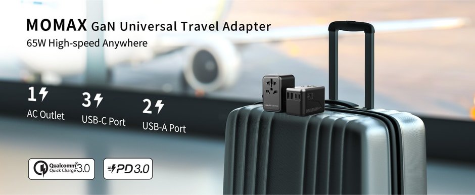 Momax UA8 1 World 65W GaN Travel Adapter 3
