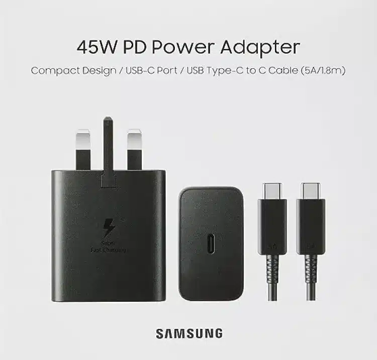 Original SAMSUNG 45W USB C Fast Charging Adapter with Type C Cable 1 2