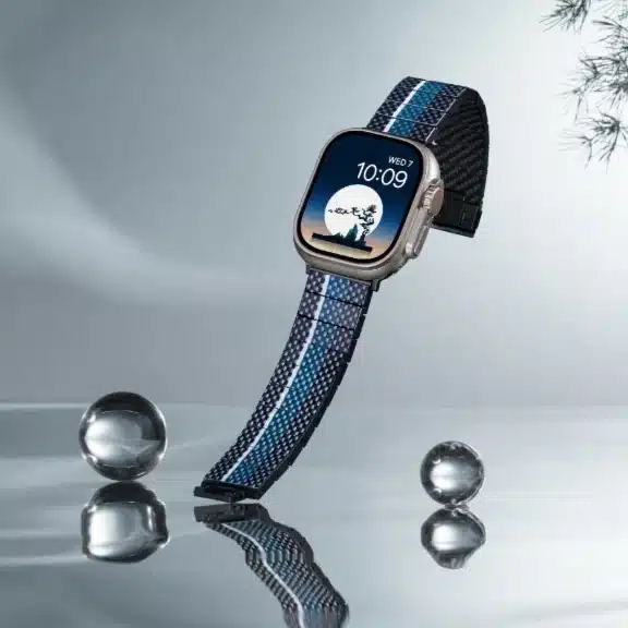 Pitaka Poetry of Things ChromaCarbon Band for iWatch Moon 1