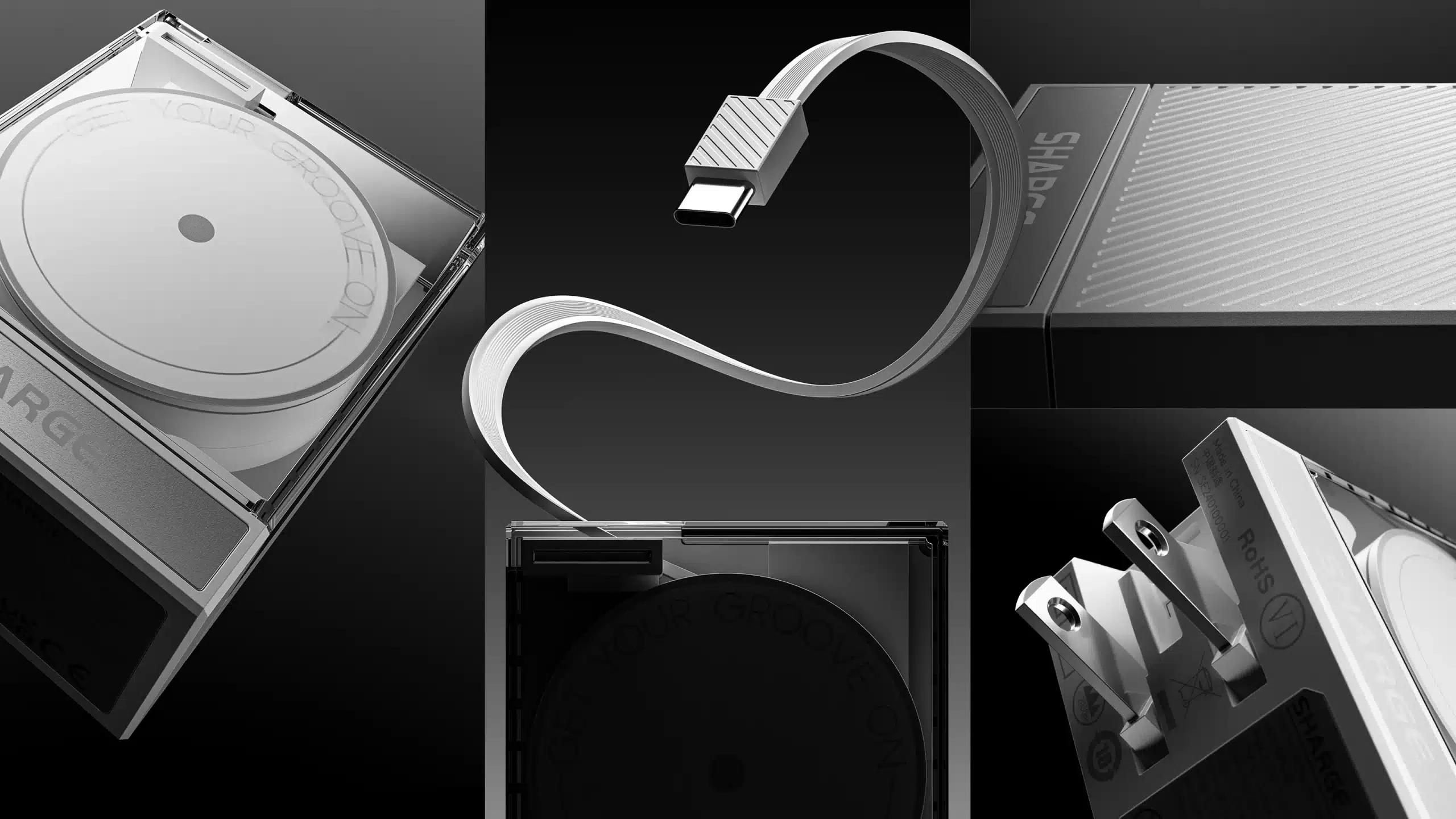 SHARGE 65W Retractable USB C PD 3.0 GaN Charger With Universal Kit 4 scaled