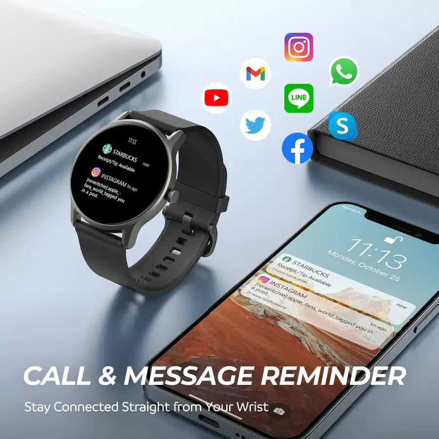 SoundPEATS Watch 2 Smart Watch with Heart Rate and Sleep Tracker 3