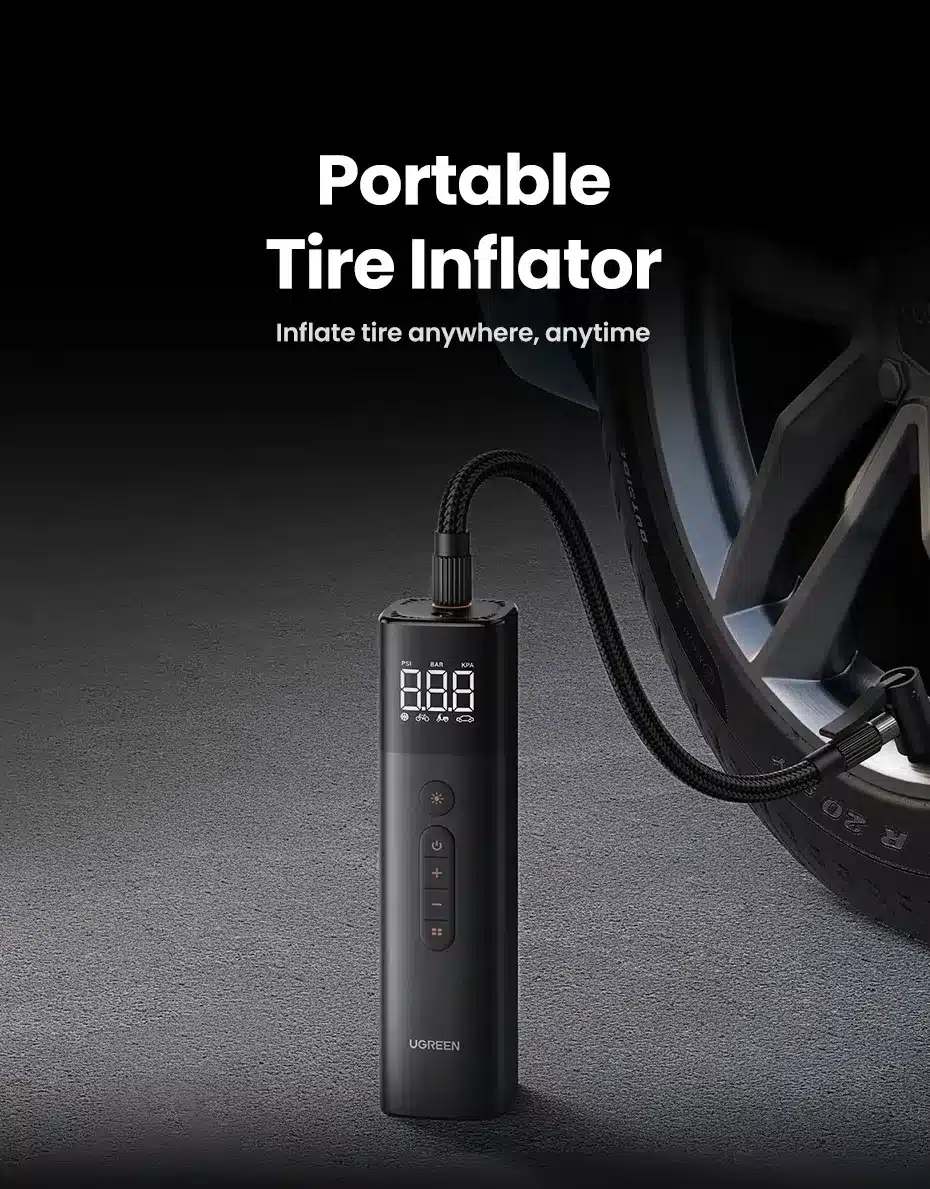 UGREEN ET501 Greenlink Air Inflator Pump Multi-function Portable 2 UGREEN ET501 Greenlink Air Inflator Pump Multi function Portable 1