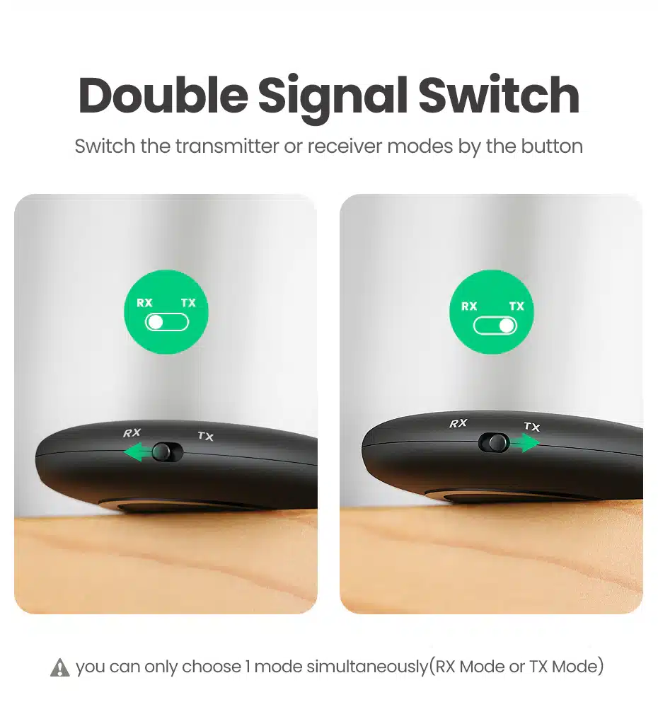 Ugreen Bluetooth 5.0 Transmitter Receiver aptx Adapter 3.5mm Jack Audio for TV 2