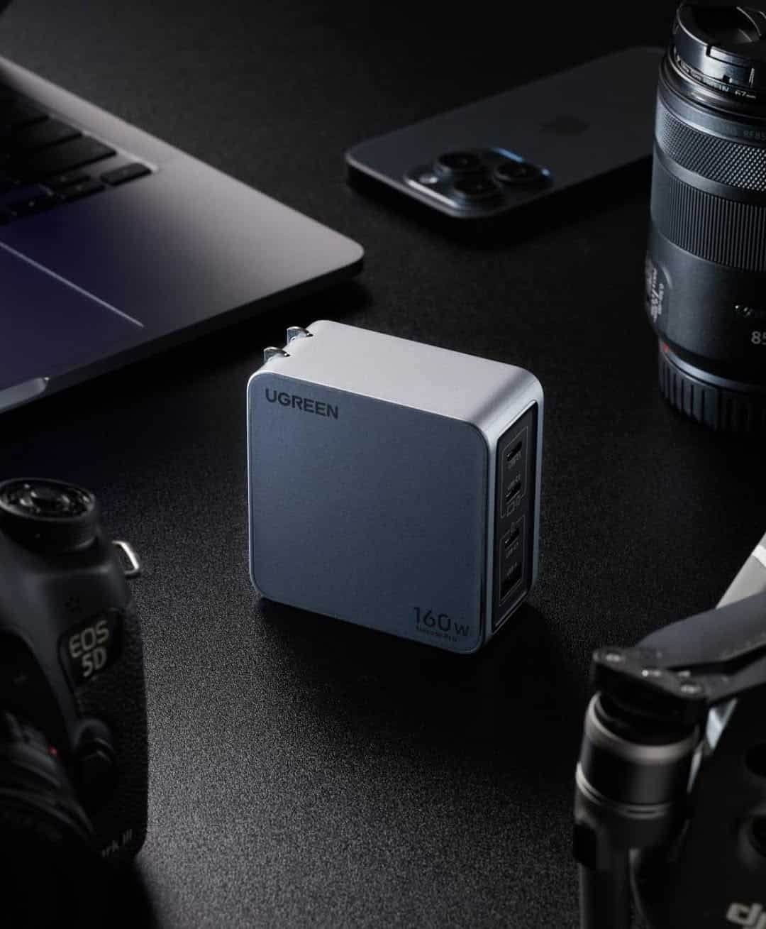 Ugreen Nexode Pro 160W 4 Port GaN Fast Charger with 240W 1.5m USB C Cable 25098