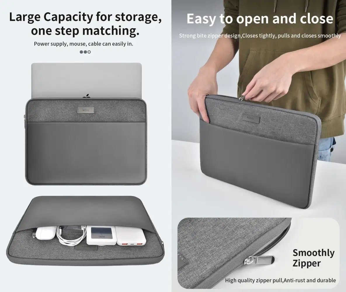 WiWU Minimalist Lightweight Waterproof Laptop Sleeve 13.3 14 inch 1