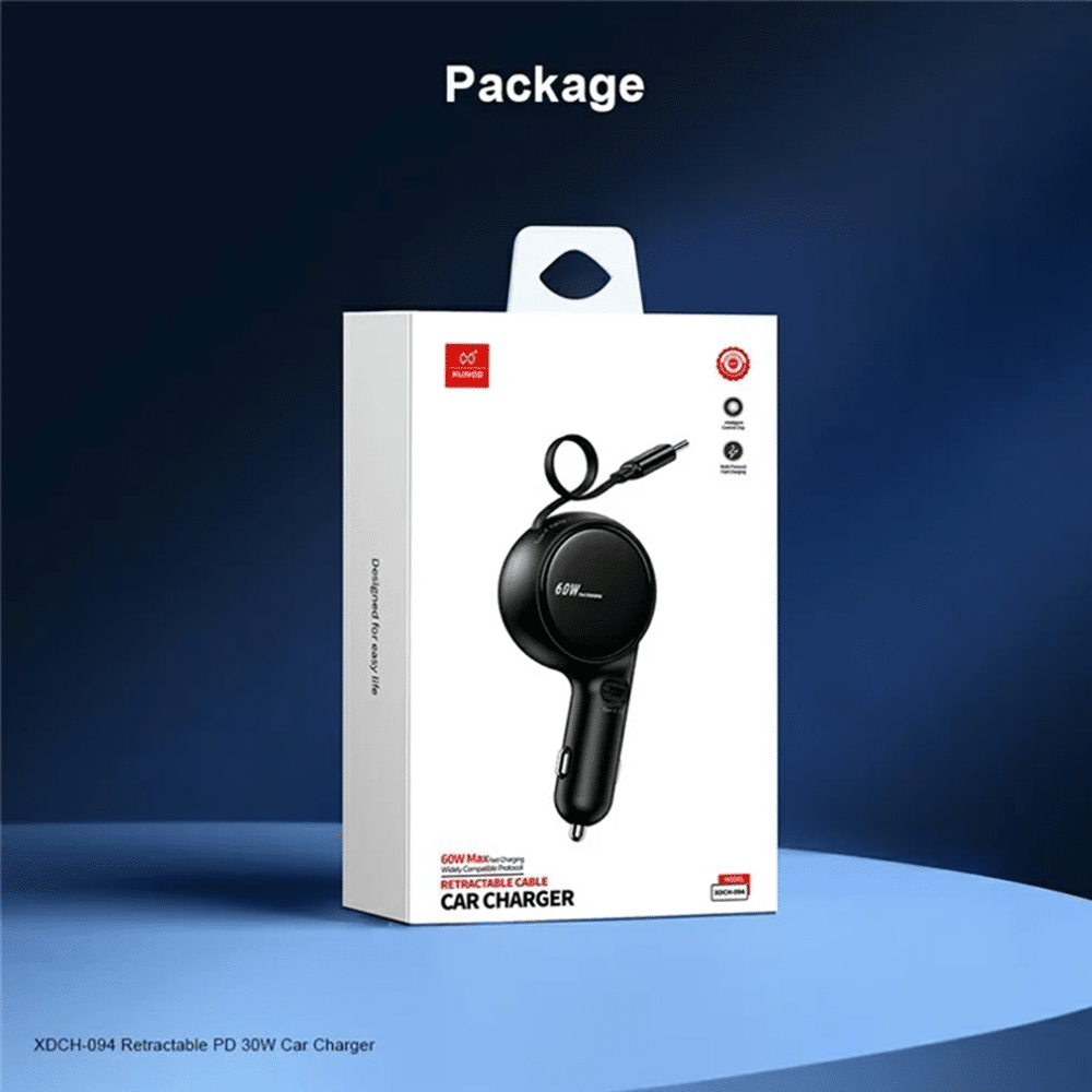 XUNDD XDCH 094 PD 30W Fast Car Charger with Retractable Cable 3