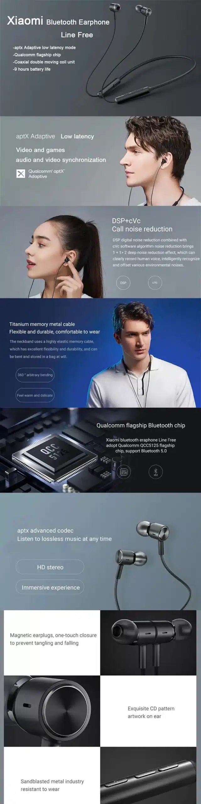 Xiaomi Mi Line Free aptX Wireless Earphones YDLYEJ04LS scaled