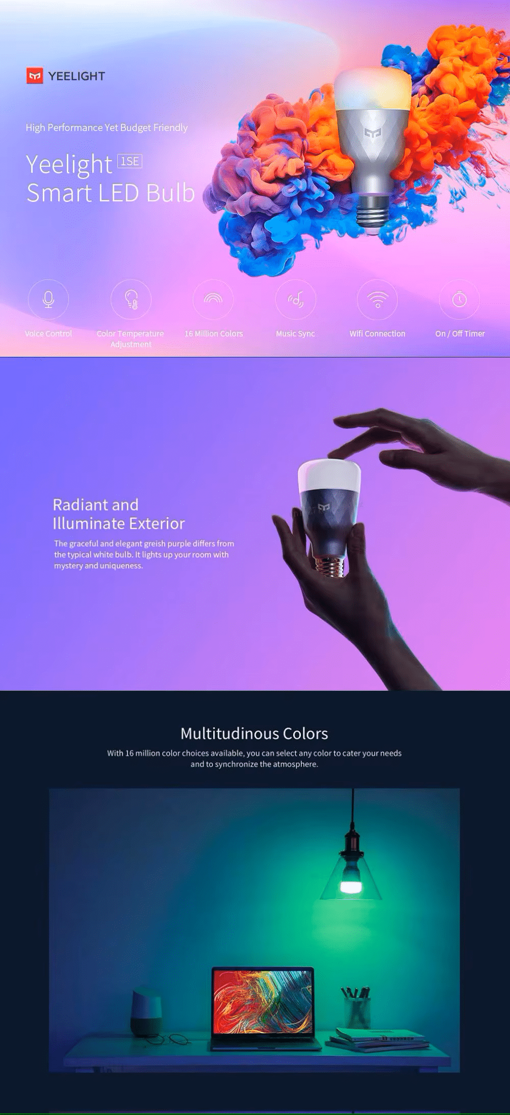 Yeelight 1SE Smart LED Bulb Color 1