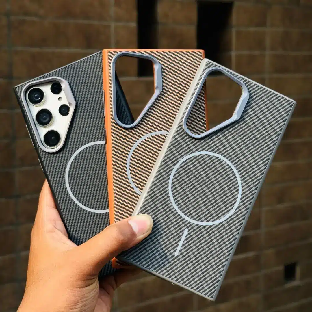 Carbon Fiber Magsafe Case For Samsung With Metal Bumper 5