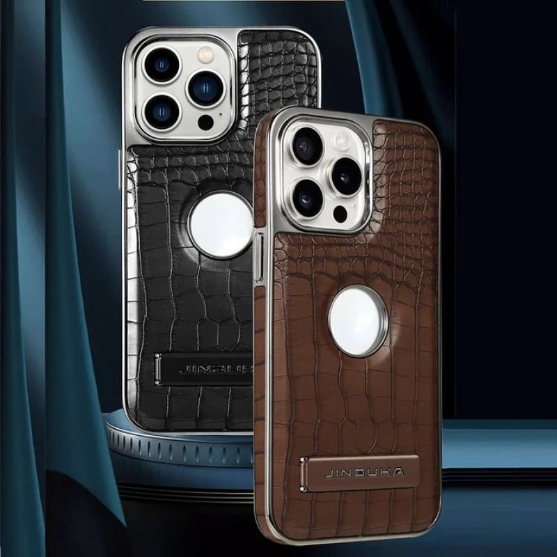 Crocodile leather magnetic charging suitable Kickstand Case For Iphone 2