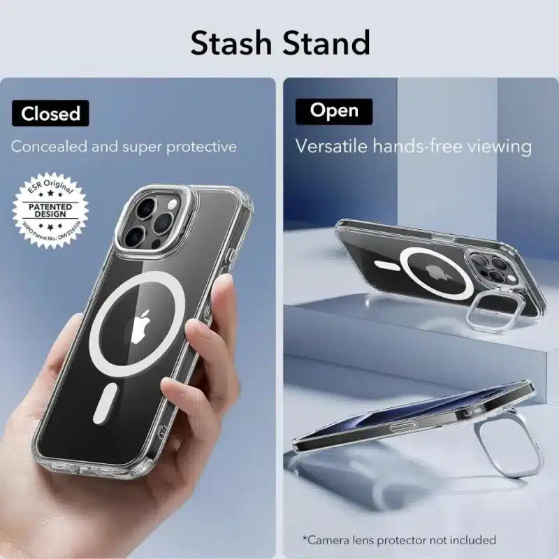 ESR Classic Hybrid Case with Stash Stand for iPhone HaloLock 4