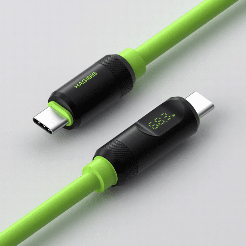 Hagibis 240W 8K@60Hz USB C to USB C Braided Cable 40Gbps USB 4 With LED Display 1