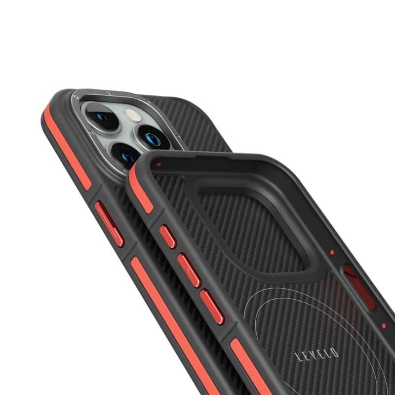 Levelo Ox Carbon Shock Proof Edges Raised Bezel Case for iPhone 1