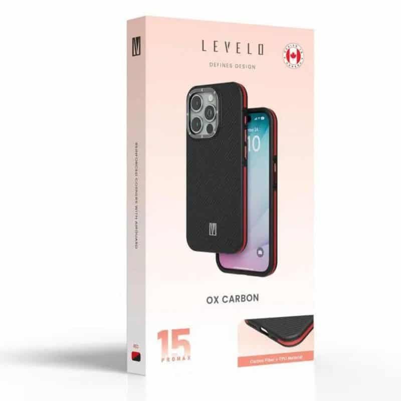 Levelo Ox Carbon Shock Proof Edges Raised Bezel Case for iPhone