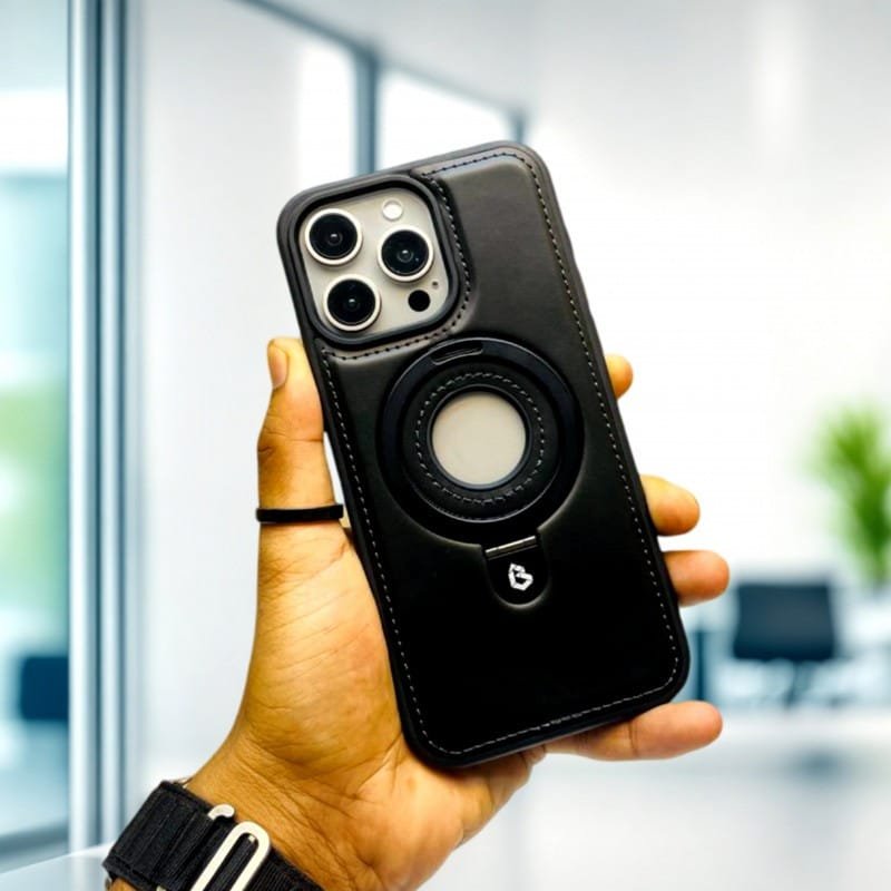 Suitable Magsafe Supported Ring Stand Business leather Case For Iphone 2