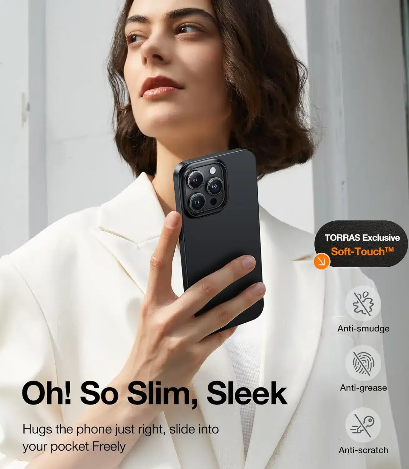 TORRAS OriginFit Non MagSafe Ultra Slim Protective Case for iPhone 15 Pro 15 Pro
