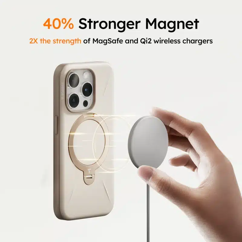 TORRAS Ostand 360° Spin Fusion MagSafe Case for iPhone 16 Pro Max 4