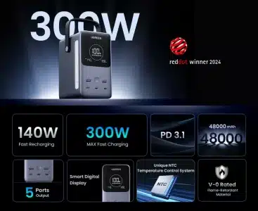 UGREEN 300W 48000mAh 5 Ports Portable Charger Power Bank with Smart Digital Display 1 UGREEN 300W 48000mAh 5 Ports Portable Charger Power Bank with Smart Digital Display 2