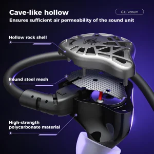 PLEXTONE G31 Venom Gaming Headphones– Dynamic Sound with Mic for Esports