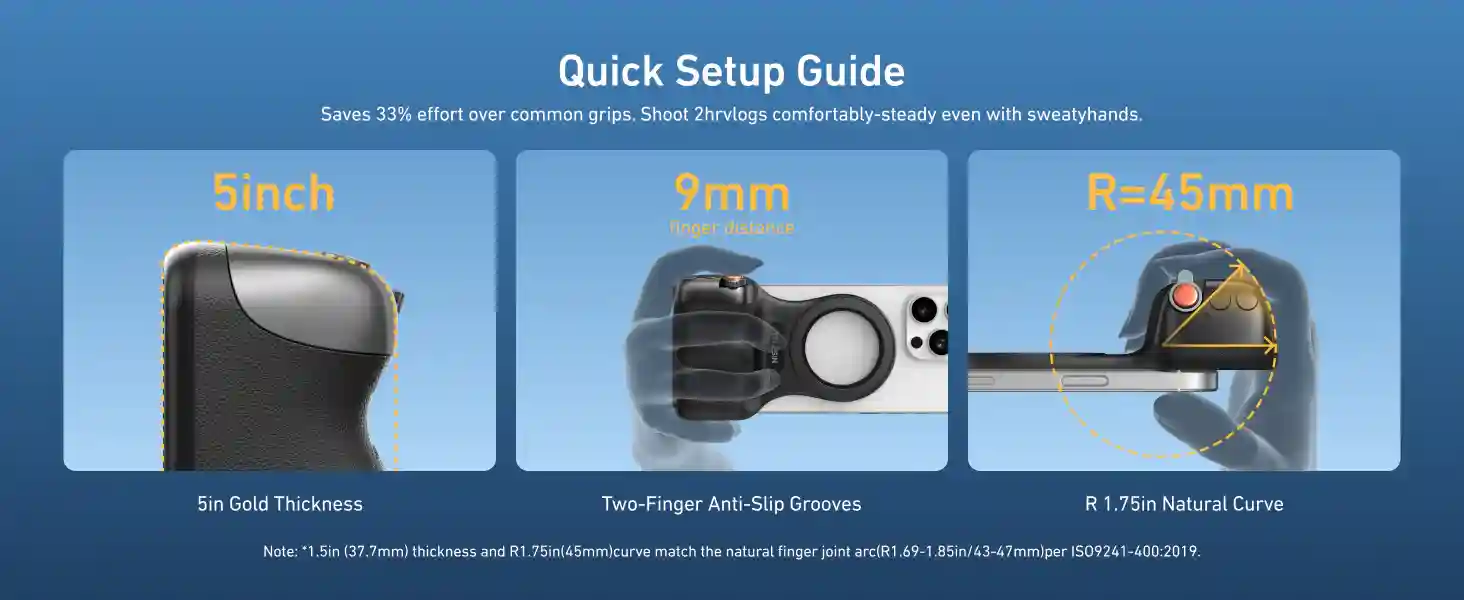 TELESIN Fun Shot Magnetic Grip 2 DSLR Style Shutter Grip for iPhone Android 2