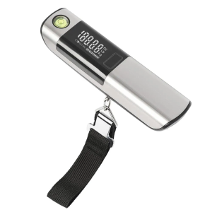 LCD Display Digital Luggage Scale with Tape Measure Spirit Level Overweight Alarm 50kg Max Travel Portable 2