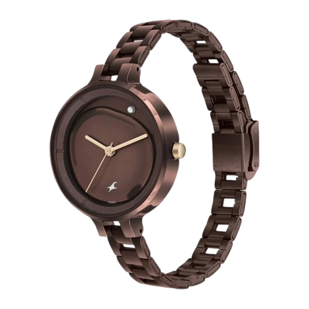 Fastrack MetaWe Quartz Analog Brown Dial Stainless Steel Strap Watch For Girls 6306KM02 (1) Fastrack MetaWe Quartz Analog Brown Dial Stainless Steel Strap Watch For Girls 6306KM02 1