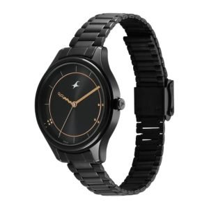 Fastrack Stunners Quartz Analog Black Dial Black Metal Strap Watch For Girls 6296NM01 1