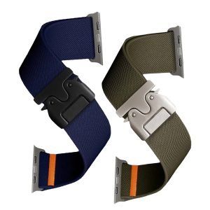 Luxury Elastic Fabric Nylon Loop Watch Strap for iWatch 45 46 49mm 1