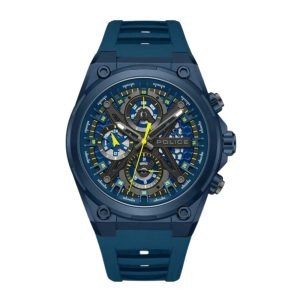 Police Mens Sonic KL Rahul Edition Multifunction Watch with Blue Silicone Strap PLPEWGQ0054302 1
