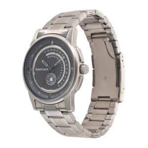 Fastrack Go Skate Quartz Analog with Day and Date Grey Dial Stainless Steel Strap Watch for Guys NS3215SM02 1