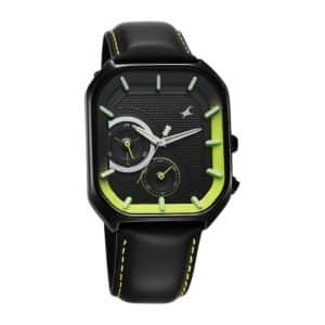 Fastrack Groove Multifunction Black Dial Guys Leather Watch with Lume indices 3321NL01 2