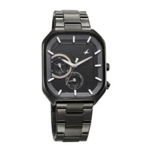 Fastrack Groove Multifunction Black Dial Metal Strap Guys Watch with Lume indices 3321QM01 2