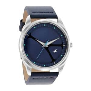 Fastrack MetaWe Quartz Analog Blue Dial Leather Strap Watch For Guys 3273SL03 2