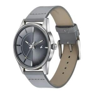 Fastrack Stunners Quartz Analog Grey Dial Leather Strap Watch for Guys 3305SL02 4