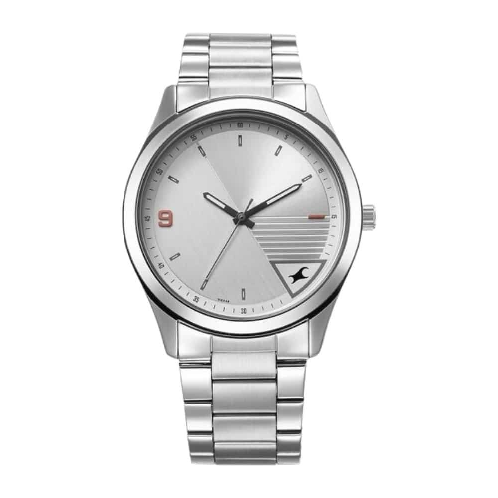 Fastrack Stunners Quartz Analog Silver Dial Silver Metal Strap Watch For Guys 3317SM01 (2) Fastrack Stunners Quartz Analog Silver Dial Silver Metal Strap Watch For Guys 3317SM01 2