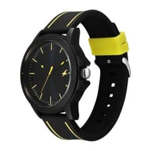 Fastrack Tees Urbanique Quartz Analog Black Dial Silicon Strap Watch For Guys 38024PP83W 4