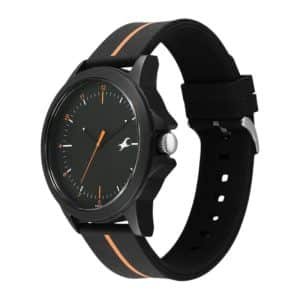Fastrack Tees Urbanique Quartz Analog Black Dial Silicon Strap Watch For Unisex 38024PP79W 2