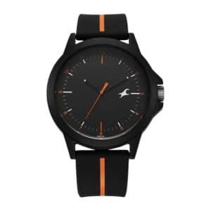 Fastrack Tees Urbanique Quartz Analog Black Dial Silicon Strap Watch For Unisex 38024PP79W 4