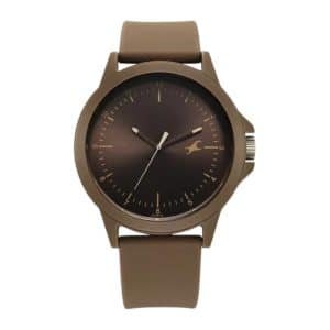 Fastrack Tees Urbanique Quartz Analog Brown Dial Silicon Strap Watch For Guys 38024PP80W 2