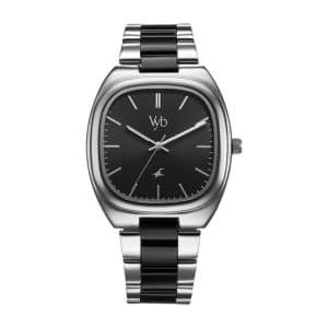Fastrack Vyb Aviator Quartz Analog Black Dial Two Toned Metal Strap Watch For Guys FV30004KM01W 2