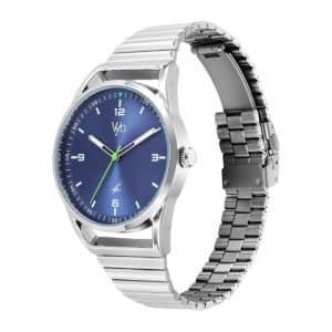 Fastrack Vyb Horizon Quartz Analog Blue Dial Silver Metal Strap Watch For Guys FV30006SM01W 1